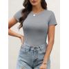 image:imageANRABESS Womens Short Sleeve Tops Built in Bra 2026 Summer T Shirts Slim Fitted Going Out Y2K Basic Tee Vacation ClothesGrey
