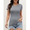 image:imageANRABESS Womens Short Sleeve Tops Built in Bra 2026 Summer T Shirts Slim Fitted Going Out Y2K Basic Tee Vacation ClothesGrey