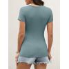 image:imageANRABESS Womens Short Sleeve Tops Built in Bra 2026 Summer T Shirts Slim Fitted Going Out Y2K Basic Tee Vacation ClothesGrey Green