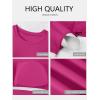 image:imageANRABESS Womens Short Sleeve Tops Built in Bra 2026 Summer T Shirts Slim Fitted Going Out Y2K Basic Tee Vacation ClothesHot Pink