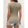 image:imageANRABESS Womens Short Sleeve Tops Built in Bra 2026 Summer T Shirts Slim Fitted Going Out Y2K Basic Tee Vacation ClothesKhaki