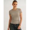 image:imageANRABESS Womens Short Sleeve Tops Built in Bra 2026 Summer T Shirts Slim Fitted Going Out Y2K Basic Tee Vacation ClothesKhaki