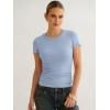 image:imageANRABESS Womens Short Sleeve Tops Built in Bra 2026 Summer T Shirts Slim Fitted Going Out Y2K Basic Tee Vacation ClothesLight Blue