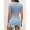 image:imageANRABESS Womens Short Sleeve Tops Built in Bra 2026 Summer T Shirts Slim Fitted Going Out Y2K Basic Tee Vacation ClothesLight Blue