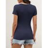 image:imageANRABESS Womens Short Sleeve Tops Built in Bra 2026 Summer T Shirts Slim Fitted Going Out Y2K Basic Tee Vacation ClothesNavy Blue