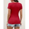 image:imageANRABESS Womens Short Sleeve Tops Built in Bra 2026 Summer T Shirts Slim Fitted Going Out Y2K Basic Tee Vacation ClothesRed