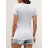 image:imageANRABESS Womens Short Sleeve Tops Built in Bra 2026 Summer T Shirts Slim Fitted Going Out Y2K Basic Tee Vacation ClothesWhite
