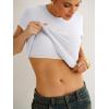 image:imageANRABESS Womens Short Sleeve Tops Built in Bra 2026 Summer T Shirts Slim Fitted Going Out Y2K Basic Tee Vacation ClothesWhite