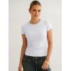 image:imageANRABESS Womens Short Sleeve Tops Built in Bra 2026 Summer T Shirts Slim Fitted Going Out Y2K Basic Tee Vacation ClothesWhite