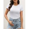image:imageANRABESS Womens Short Sleeve Tops Built in Bra 2026 Summer T Shirts Slim Fitted Going Out Y2K Basic Tee Vacation ClothesWhite