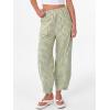 image:imageANRABESS Womens Striped Gingham Pants Summer Lounge Cute PJ Bottom Plaid Pants Casual Wide Leg Beach Trouser with PocketsArmy Green White Plaid