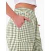 image:imageANRABESS Womens Striped Gingham Pants Summer Lounge Cute PJ Bottom Plaid Pants Casual Wide Leg Beach Trouser with PocketsArmy Green White Plaid