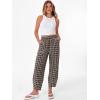 image:imageANRABESS Womens Striped Gingham Pants Summer Lounge Cute PJ Bottom Plaid Pants Casual Wide Leg Beach Trouser with PocketsMulti Coffee Plaid