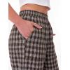 image:imageANRABESS Womens Striped Gingham Pants Summer Lounge Cute PJ Bottom Plaid Pants Casual Wide Leg Beach Trouser with PocketsMulti Coffee Plaid