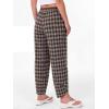 image:imageANRABESS Womens Striped Gingham Pants Summer Lounge Cute PJ Bottom Plaid Pants Casual Wide Leg Beach Trouser with PocketsMulti Coffee Plaid