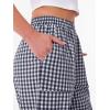 image:imageANRABESS Womens Striped Gingham Pants Summer Lounge Cute PJ Bottom Plaid Pants Casual Wide Leg Beach Trouser with PocketsNavy Blue White Plaid