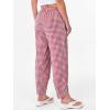 image:imageANRABESS Womens Striped Gingham Pants Summer Lounge Cute PJ Bottom Plaid Pants Casual Wide Leg Beach Trouser with PocketsRed White Plaid