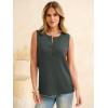 image:imageANRABESS Womens Tank Top Waffle Knit Sleeveless Henley Shirts 2026 Summer Loose Button Up V Neck Dressy Casual Tops ClothesArmy Green