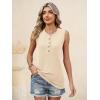 image:imageANRABESS Womens Tank Top Waffle Knit Sleeveless Henley Shirts 2026 Summer Loose Button Up V Neck Dressy Casual Tops ClothesBeige
