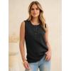 image:imageANRABESS Womens Tank Top Waffle Knit Sleeveless Henley Shirts 2026 Summer Loose Button Up V Neck Dressy Casual Tops ClothesBlack