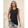image:imageANRABESS Womens Tank Top Waffle Knit Sleeveless Henley Shirts 2026 Summer Loose Button Up V Neck Dressy Casual Tops ClothesBlack