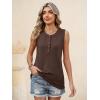 image:imageANRABESS Womens Tank Top Waffle Knit Sleeveless Henley Shirts 2026 Summer Loose Button Up V Neck Dressy Casual Tops ClothesBrown