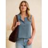 image:imageANRABESS Womens Tank Top Waffle Knit Sleeveless Henley Shirts 2026 Summer Loose Button Up V Neck Dressy Casual Tops ClothesDusty Blue
