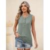 image:imageANRABESS Womens Tank Top Waffle Knit Sleeveless Henley Shirts 2026 Summer Loose Button Up V Neck Dressy Casual Tops ClothesGray Green