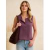 image:imageANRABESS Womens Tank Top Waffle Knit Sleeveless Henley Shirts 2026 Summer Loose Button Up V Neck Dressy Casual Tops ClothesMauve
