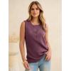 image:imageANRABESS Womens Tank Top Waffle Knit Sleeveless Henley Shirts 2026 Summer Loose Button Up V Neck Dressy Casual Tops ClothesMauve