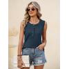 image:imageANRABESS Womens Tank Top Waffle Knit Sleeveless Henley Shirts 2026 Summer Loose Button Up V Neck Dressy Casual Tops ClothesNavy Blue