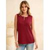 image:imageANRABESS Womens Tank Top Waffle Knit Sleeveless Henley Shirts 2026 Summer Loose Button Up V Neck Dressy Casual Tops ClothesRed