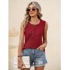 image:imageANRABESS Womens Tank Top Waffle Knit Sleeveless Henley Shirts 2026 Summer Loose Button Up V Neck Dressy Casual Tops ClothesRed