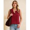 image:imageANRABESS Womens Tank Top Waffle Knit Sleeveless Henley Shirts 2026 Summer Loose Button Up V Neck Dressy Casual Tops ClothesRed