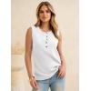image:imageANRABESS Womens Tank Top Waffle Knit Sleeveless Henley Shirts 2026 Summer Loose Button Up V Neck Dressy Casual Tops ClothesWhite