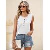 image:imageANRABESS Womens Tank Top Waffle Knit Sleeveless Henley Shirts 2026 Summer Loose Button Up V Neck Dressy Casual Tops ClothesWhite