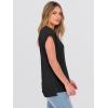 image:imageANRABESS Womens Tops Summer V Neck T Shirts Cap Sleeve Work Dressy Casual Cute Trendy Side Slit Tee with Chest PocketBlack