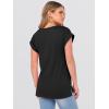 image:imageANRABESS Womens Tops Summer V Neck T Shirts Cap Sleeve Work Dressy Casual Cute Trendy Side Slit Tee with Chest PocketBlack