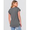 image:imageANRABESS Womens Tops Summer V Neck T Shirts Cap Sleeve Work Dressy Casual Cute Trendy Side Slit Tee with Chest PocketGray