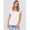 image:imageANRABESS Womens Tops Summer V Neck T Shirts Cap Sleeve Work Dressy Casual Cute Trendy Side Slit Tee with Chest PocketWhite