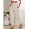 image:imageANRABESS Womens Wide Leg Palazzo Capri Pants 2026 Summer Casual High Waisted Barrel Lounge Flowy Cropped Beach Work TrousersApricot