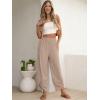 image:imageANRABESS Womens Wide Leg Palazzo Capri Pants 2026 Summer Casual High Waisted Barrel Lounge Flowy Cropped Beach Work TrousersBeige
