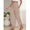 image:imageANRABESS Womens Wide Leg Palazzo Capri Pants 2026 Summer Casual High Waisted Barrel Lounge Flowy Cropped Beach Work TrousersBeige