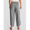 image:imageANRABESS Womens Wide Leg Palazzo Capri Pants 2026 Summer Casual High Waisted Barrel Lounge Flowy Cropped Beach Work TrousersBlack White Plaid