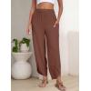 image:imageANRABESS Womens Wide Leg Palazzo Capri Pants 2026 Summer Casual High Waisted Barrel Lounge Flowy Cropped Beach Work TrousersBrown Red