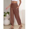 image:imageANRABESS Womens Wide Leg Palazzo Capri Pants 2026 Summer Casual High Waisted Barrel Lounge Flowy Cropped Beach Work TrousersBrown Red