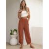 image:imageANRABESS Womens Wide Leg Palazzo Capri Pants 2026 Summer Casual High Waisted Barrel Lounge Flowy Cropped Beach Work TrousersCaramel