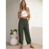 image:imageANRABESS Womens Wide Leg Palazzo Capri Pants 2026 Summer Casual High Waisted Barrel Lounge Flowy Cropped Beach Work TrousersDark Green