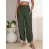 image:imageANRABESS Womens Wide Leg Palazzo Capri Pants 2026 Summer Casual High Waisted Barrel Lounge Flowy Cropped Beach Work TrousersDark Green