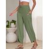 image:imageANRABESS Womens Wide Leg Palazzo Capri Pants 2026 Summer Casual High Waisted Barrel Lounge Flowy Cropped Beach Work TrousersGreen